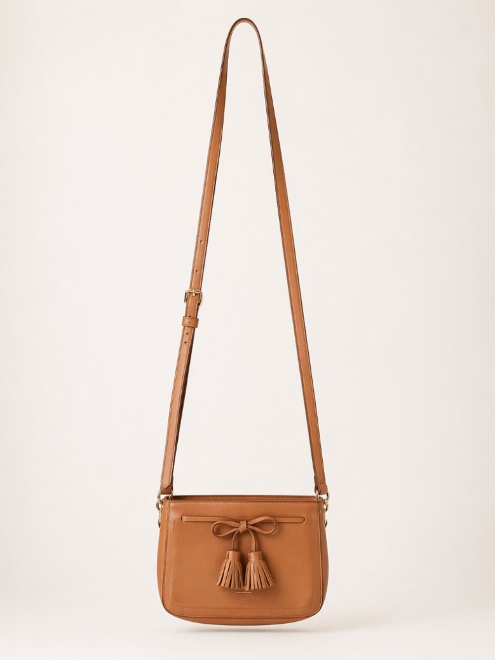 Kate Spade New York Brown Pebbled Leather Tassel Bow Crossbody Bag